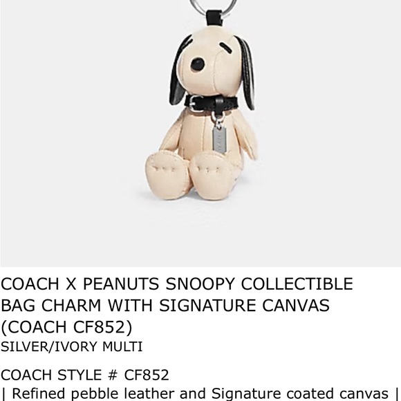 COACH X PEANUTS SNOOPY COLLECTIBLE BAG CHARM - Picture 7 of 7